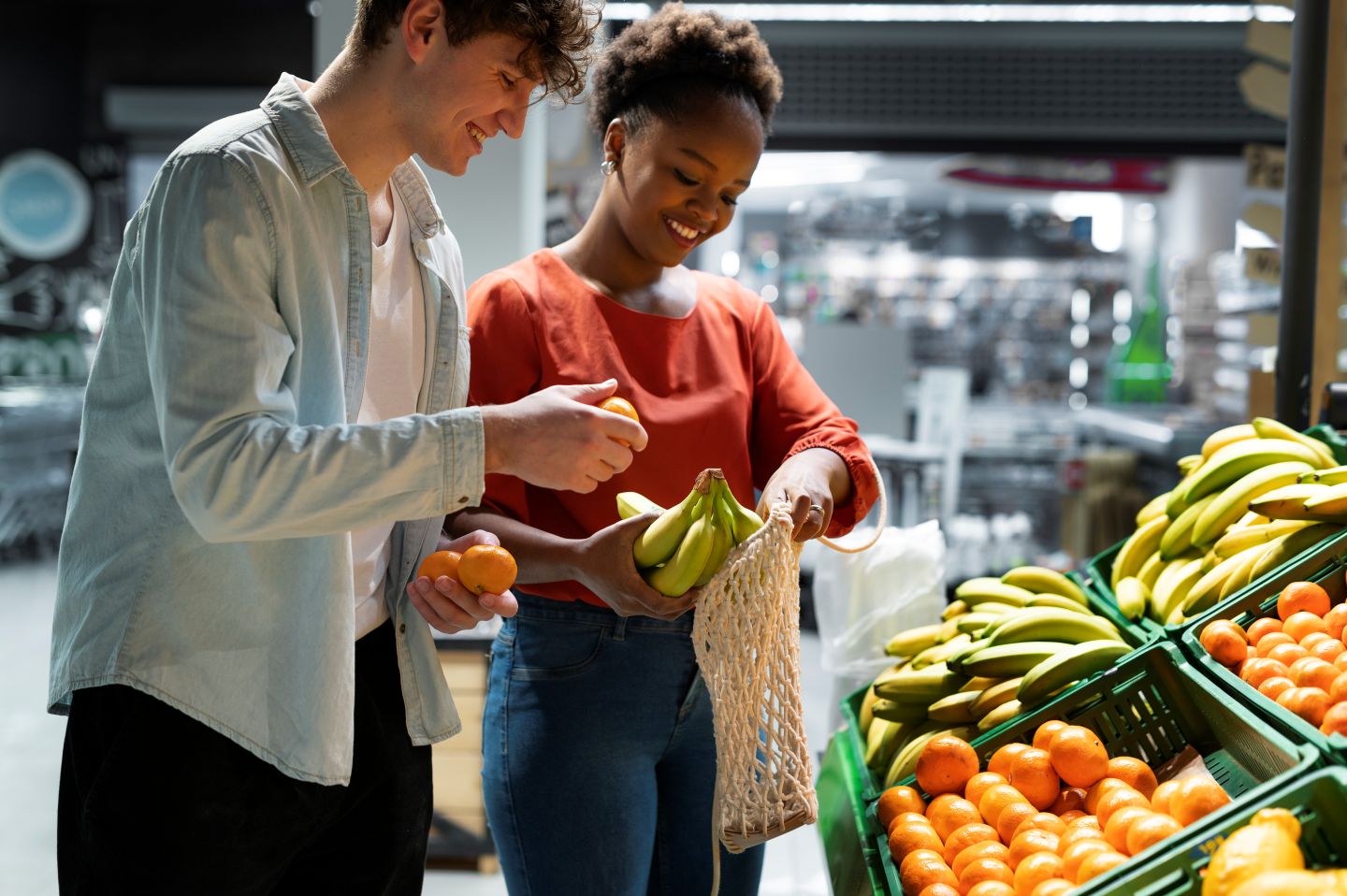 Fresh produce in a retail setting